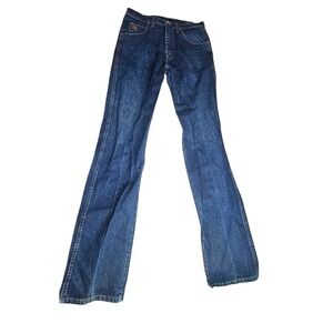 20X Western Jeans 31x38 Blue Dark Wash Slim Straight Cowboy Cut Denim